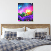 Maanruimte nacht abstracte natuur canvas afdruk (Insitu (Slaapkamer))