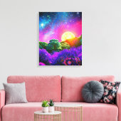 Maanruimte nacht abstracte natuur canvas afdruk (Insitu (Woonkamer))