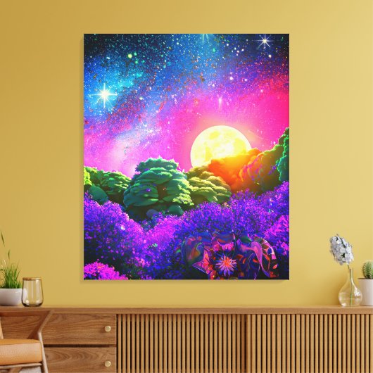 Maanruimte nacht abstracte natuur canvas afdruk (Insitu (Woonkamer))