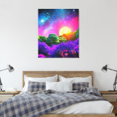 Maanruimte nacht abstracte natuur canvas afdruk (Insitu (Slaapkamer))