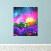 Maanruimte nacht abstracte natuur canvas afdruk (Insitu (Houten vloer))