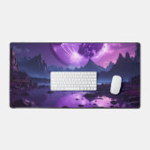 🌌 Maans Horizon – Paarse Maan Bureaumat (Keyboard & Muis)