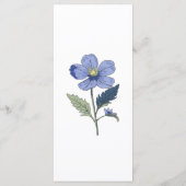 Maansblauw Moderne Bloemige Trouwdiner Menu (Achterkant)