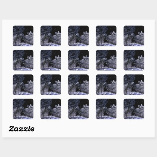 Maanschaduwen - vierkante sticker (Vel)