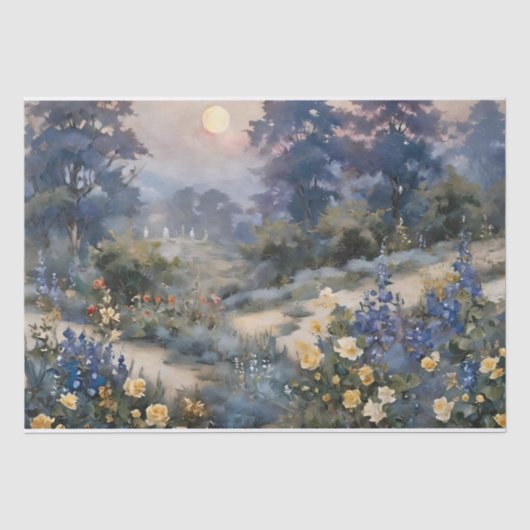 Maanschijn Betoverde Tuin Decoupage Tissuepapier (Voorkant)