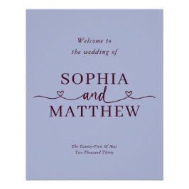 Maansherten Bruiloft Welcome Bord met Script Lette Perfect Poster