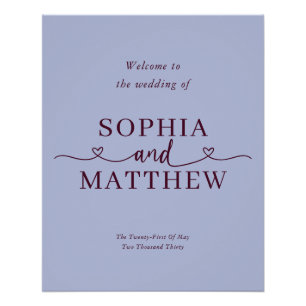 Maansherten Bruiloft Welcome Bord met Script Lette Perfect Poster