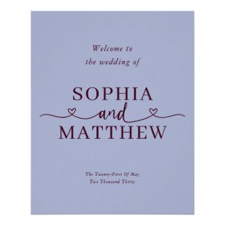 Maansherten Bruiloft Welcome Bord met Script Lette Perfect Poster