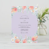 Maansluier Koraal Ranunculus Eucalyptus Bruiloft Kaart (Staand voorkant)