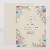 Maansluier Stof Lilac Anemone Bruiloft Kaart (Voorkant / Achterkant)