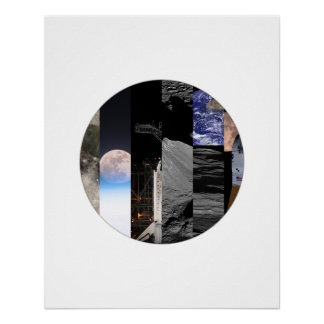 Maansmozaïek - Maan Collage Poster
