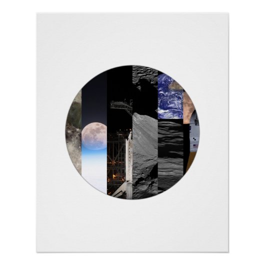 Maansmozaïek - Maan Collage Poster (Voorkant)