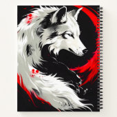 Maansrode witte wolf notitieboek (Achterkant)