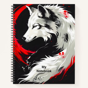 Maansrode witte wolf notitieboek