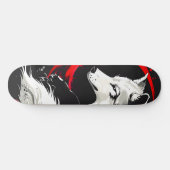 Maansrode witte wolf persoonlijk skateboard (Horizontaal)