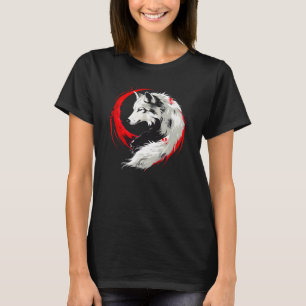 Maansrode witte wolf t-shirt