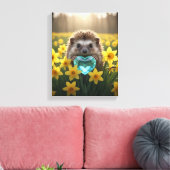 Maansteegel met aquamarijn Hart Canvas Afdruk (Insitu (Woonkamer))