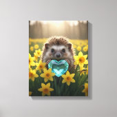 Maansteegel met aquamarijn Hart Canvas Afdruk (Voorkant)