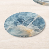 Maansteen Edelsteen Patroon Ronde Kartonnen Onderzetter (Gebogen)