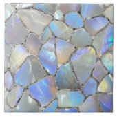 Maansteen en zilver- Mozaïek Cellen Tegeltje (Voorkant)