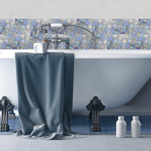 Maansteen en zilver- Mozaïek Cellen Tegeltje