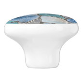 Maansteen, marmer en zilver- Mozaïekcellen Keramische Knop (Zijkant)