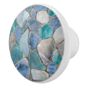 Maansteen, marmer en zilver- Mozaïekcellen Keramische Knop (Rechts)