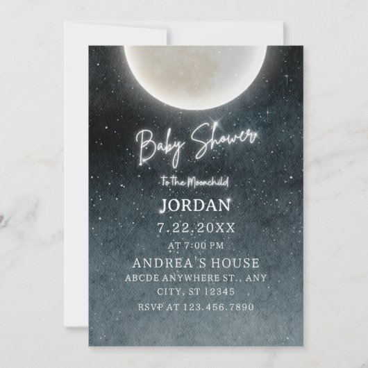 Maanstelsel Baby shower Kaart (Voorkant)