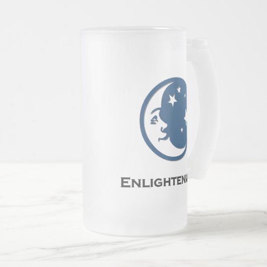 Maansterren verlichting matglas bierpul (Voorkant rechts)