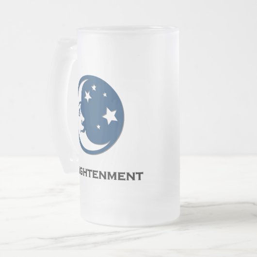 Maansterren verlichting matglas bierpul (Voorkant links)