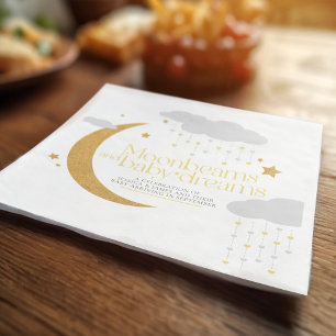 Maanstralen en baby dromen baby shower geel servet