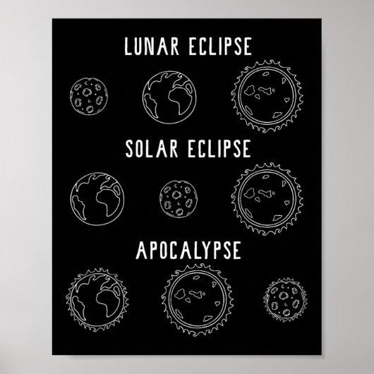 Maansverduistering Apocalypse Astronomie Nerd Scie Poster (Voorkant)