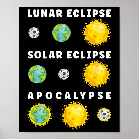 Maansverduistering Apocalypse Astronomie Nerd Scie Poster (Voorkant)