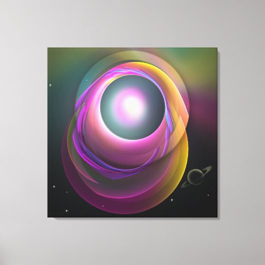 Maansverduistering, Fantasy abstracte wallart Canvas Afdruk (Voorkant)