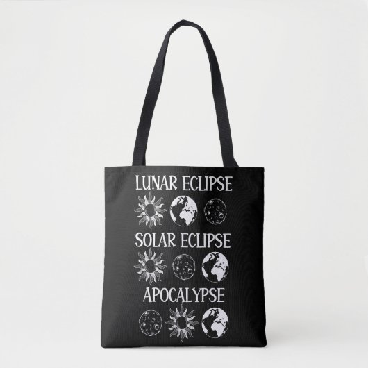 Maansverduistering Zonsverduistering Apocalyps Fun Tote Bag (Voorkant)