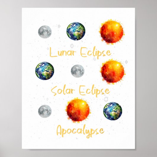 Maansverduistering Zonsverduistering en Apocalyps Poster (Voorkant)