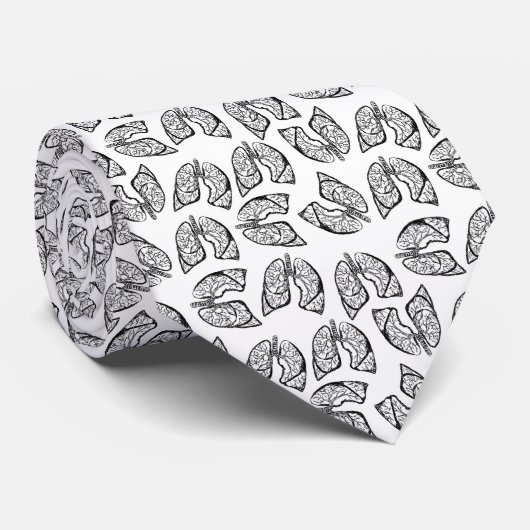 Maanuren - Black on White Stropdas (Opgerold)