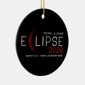 Maanverduistering 2026 Aangepaste Locatie-herdenki Keramisch Ornament (Rechts)