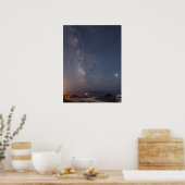 Maanverduistering & Melkweg | Bandon Beach Oregon Poster (Keuken)