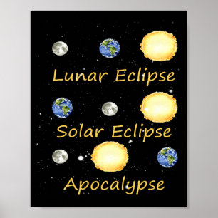 Maanverduistering Zonne-eclips En Apocalyps Grappi Poster