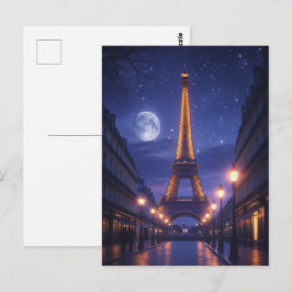 Maanverlicht Parijs – Romantische Eiffeltoren Nach Briefkaart