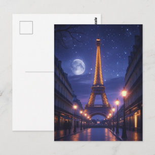 Maanverlicht Parijs – Romantische Eiffeltoren Nach Briefkaart