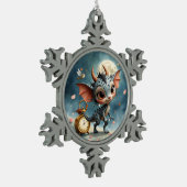 Maanverlicht Wezen Caelum Tickwing Tin Sneeuwvlok Ornament (Links)