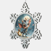Maanverlicht Wezen Caelum Tickwing Tin Sneeuwvlok Ornament (Rechts)