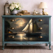 Maanverlicht Zeilschip Decoupage Tissuepapier