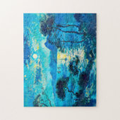 Maanverlichte baai met boten Impressionistische No Legpuzzel (Verticaal)
