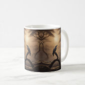 Maanverlichte baars: een solitaire vogel in scheme koffiemok (Voorkant rechts)