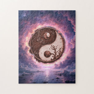 Maanverlichte Balans – Yin Yang van Eeuwig Licht.  Legpuzzel