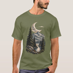 Maanverlichte Bergmeer Buitenavontuur T-shirt