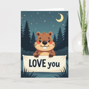 Maanverlichte Bever Liefde Kaart